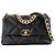 CHANEL - Borsa a tracolla Chanel 19 modello grande in pelle liscia nera Nero