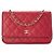 CHANEL - Borsa a tracolla Wallet on Chain Classic/Timeless Chanel in pelle liscia rosa