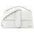 JACQUEMUS - Borsa a tracolla Le Bambinou Jacquemus in pelle grana grossa grigio chiaro