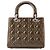 Autre Marque DIOR - borsa a mano Lady Dior medium in pelle laccata cannage marrone - vista 3
