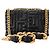 BALMAIN - 1945 Soft Balmain Schultertasche aus schwarzem gestepptem Leder - Ansicht 3