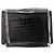 Autre Marque SAINT LAURENT - Borsa a tracolla Saint Laurent Sunset in pelle goffrata effetto coccodrillo nero - vista 3
