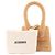 JACQUEMUS - Borsa a tracolla Chiquito Moyen Jacquemus in rafia beige - vista 9