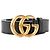 GUCCI - Gucci Marmont Gürtel aus glattem schwarzem Leder (T85)