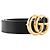 GUCCI - Gucci Marmont Gürtel aus glattem schwarzem Leder (T85) - Ansicht 2