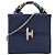 HERMÈS - Borsa a tracolla Hermès Cinhetic in pelle di capra mysore bleu brighton Blu