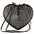 ALAÏA - Borsa a tracolla Le Coeur Alaïa in pelle liscia nera e occhielli argentati Nero - vista 3