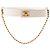 CHANEL - Vintage weißer gesteppter Leder CC Chanel Gürtel (T65)