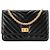 CHANEL - Borsa a tracolla Wallet On Chain 2.55 in pelle chevron stropicciata nera Nero