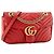 GUCCI - Borsa a tracolla GG Marmont medium Gucci in pelle chevron rossa Rosso - vista 2