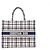 Autre Marque DIOR - Borsa Book Tote grande Dior in tela tartan blu navy e bianca