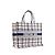 Autre Marque DIOR - Borsa Book Tote grande Dior in tela tartan blu navy e bianca - vista 2