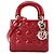 Autre Marque DIOR - Borsa a tracolla Lady Dior mini in pelle laccata rossa Rosso
