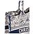 Autre Marque DIOR - Borsa cabas Book Tote medium in toile de jouy blu navy e bianca - vista 5