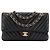 CHANEL - Borsa a mano Classique/Timeless 11.12 Chanel in pelle liscia chevron nera Nero