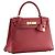 HERMÈS - Borsa a tracolla Kelly 28 Hermès in pelle epsom rouge grenat Bordò - vista 2