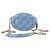CHANEL - Borsa a tracolla Oval CC Chanel in denim blu e metallo dorato - vista 3
