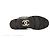 CHANEL - Sneakers CC Logo in pelle martellata nera e camoscio grigio (T40,5) - vista 3
