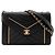 CHANEL - Borsa a tracolla Chanel Chevron Flap in pelle liscia nera edizione limitata Nero