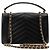CHANEL - Borsa a tracolla Chanel Chevron Flap in pelle liscia nera edizione limitata Nero - vista 3