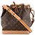 Noe LOUIS VUITTON - Borsa a tracolla Louis Vuitton Noé BB in tela rivestita monogram marrone