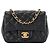 CHANEL - Borsa a tracolla Classic/Timeless Mini Square Chanel in pelle caviar nera Nero