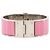 HERMÈS - Bracelete Charnière Large GM Hermès em metal prateado e esmalte rosa flamingo - vista 3
