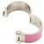 HERMÈS - Bracelete Charnière Large GM Hermès em metal prateado e esmalte rosa flamingo - vista 5