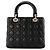 Autre Marque DIOR - borsa a mano Lady Dior medium in pelle cannage nera Nero - vista 3