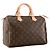 LOUIS VUITTON - Borsa a mano Louis Vuitton Speedy 30 in tela monogram coated e pelle marrone - vista 2