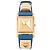HERMÈS - Relógio Médor PM Hermès em couro grão azul e banhado a ouro