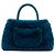 CHANEL - Bolsa de ombro Coco Handle Chanel em shearling chevron e couro azul - vista 3
