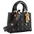 Autre Marque DIOR - Borsa a tracolla Lady Dior small Dior in pelle stropicciata nera Nero - vista 2