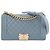 CHANEL - Borsa a tracolla Boy Chanel in pelle liscia blu grigio