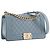 CHANEL - Borsa a tracolla Boy Chanel in pelle liscia blu grigio - vista 2