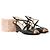 PRADA - Sandali con tacco compensato Prada in pelle liscia nera (T37) Nero - vista 9