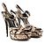 Autre Marque SAINT LAURENT - Sandali platform Tribute in pelle esotica di pitone marrone e beige (T39,5)
