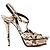 Autre Marque SAINT LAURENT - Sandali platform Tribute in pelle esotica di pitone marrone e beige (T39,5) - vista 2