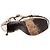 Autre Marque SAINT LAURENT - Sandali platform Tribute in pelle esotica di pitone marrone e beige (T39,5) - vista 3