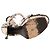 Autre Marque SAINT LAURENT - Sandali platform Tribute in pelle esotica di pitone marrone e beige (T39,5) - vista 4