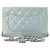 CHANEL - Borsa a tracolla Wallet On Chain Classic/Timeless Chanel in pelle verniciata blu-verde - vista 3