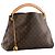 LOUIS VUITTON - Borsa tote Artsy MM Louis Vuitton in tela monogram coated Marrone - vista 2