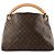 LOUIS VUITTON - Borsa tote Artsy MM Louis Vuitton in tela monogram coated Marrone - vista 3