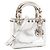 DIOR - Lady Dior Mini Schultertasche aus silbernem exotischem Echsenleder Limited Edition - Ansicht 2