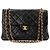 CHANEL - Vintage Double Side Classic/Timeless Schultertasche aus schwarzem Glattleder - Ansicht 3