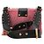 PRADA - Borsa a tracolla Prada Cahier in pelliccia rosa e pelle liscia nera - vista 3