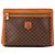 CÉLINE - Pochette Celine en toile enduite macadam marron vintage Brown