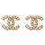 CHANEL - Orecchini CC Chanel in metallo champagne e perle D'oro