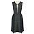 Vestido Adam Lippes Black / White / Blue / Navy Multi plissado em chiffon de seda e tweed de lã Multicor
