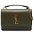 Autre Marque Borsa a tracolla Sunset Mini in pelle di vitello monogrammata verde Saint Laurent con catena